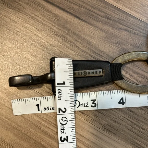 Suzi Rohrer Vintage Oval Brass Links Wood Grain Look Hip Stretch Adjustable Belt - Picture 12 of 14